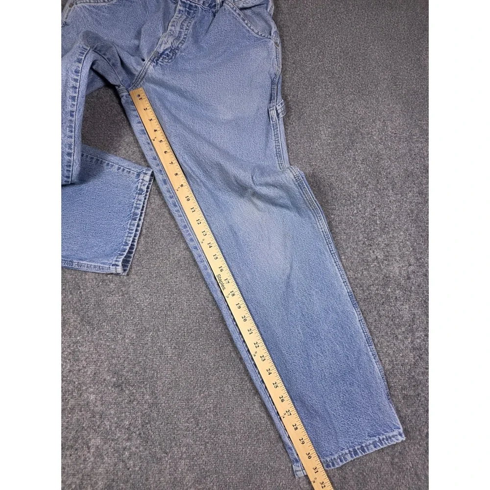 Vintage Wrangler Carpenter Pants Mens 33x32 Blue Light Wash Denim Workwear